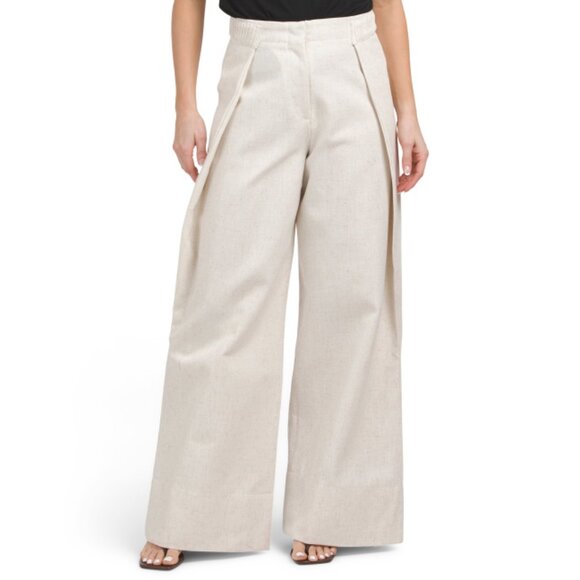 TORN BY RONNY KOBO Ivory Linen Blend Amy Pants